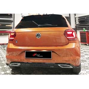 Polo Mk6 Sport Diffuser + Chromee Exhaust Tips Piano Black Vacuum Plastic / 2018 - 2021