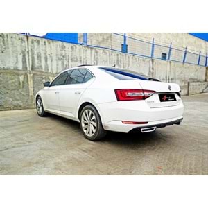 Super B Mk3 Sport Diffuser With R+L Chromee Exhaust Tips Piano Black Vacuum Plastic / 2015 -