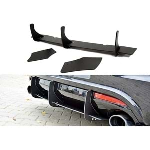 Scirocco R Max Rear Diffuser Splitter Matte Black ABS Plastic / 2008-2017