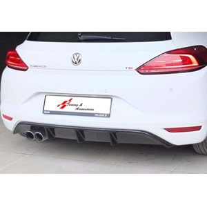 Scirocco Mk3 Sport Diffuser Left Dual Output Piano Black Vacuum Plastic / 2014-2017