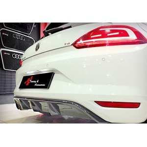 Scirocco Mk3 Sport Diffuser Left Dual Output Piano Black Vacuum Plastic / 2014-2017