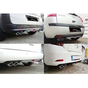 Universal Race A1 Style Rear Diffuser ABS / (Grey + Matte Black - Circle Exhaust Tips)