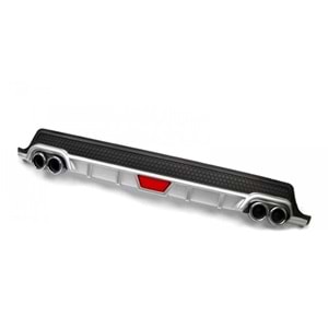 Universal Race B1 Style Rear Diffuser ABS / (Grey + Matte Black - Circle Exhaust Tips)