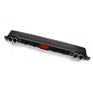Universal Race B2 Style Rear Diffuser ABS / (Matte Black - Circle Exhaust Tips)