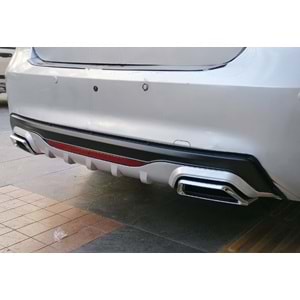 Universal AMG Plus G Style Rear Diffuser ABS / (Grey + Matte Black - Square Exhaust Tips)