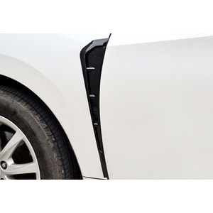 Universal Sport Style Side Fender Vent Piano Black ABS / Set