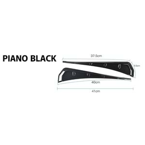 Universal Sport Style Side Fender Vent Piano Black ABS / Set