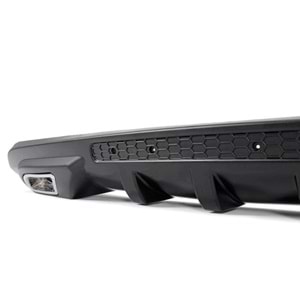 Universal Sport A2 Style Rear Diffuser ABS / (Matte Black - Square Exhaust Tips)