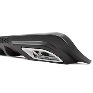 Universal Sport A2 Style Rear Diffuser ABS / (Matte Black - Square Exhaust Tips)