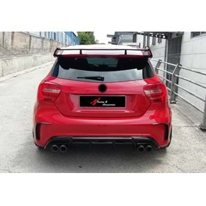 W176 A45 Brabus Rear Diffuser Matte Black Left + Right Dual Outputs Vacuum Plastic / 2012-2015