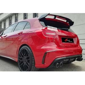 W176 A45 Brabus Rear Diffuser Matte Black Left + Right Dual Outputs Vacuum Plastic / 2012-2015