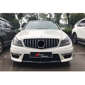 W204 GTR Front Grille ABS / 2007-2014 (Chrome Line + Piano Black)