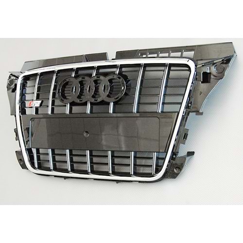 A3 8P FL S3 Front Grille ABS / 2008-2012 (Chrome Frame + Piano Black)