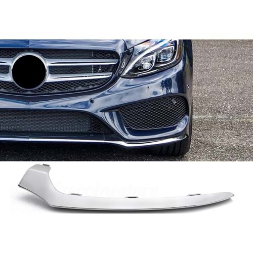 Bumper/AMG, Front Lower Trim/Left, Chromee/Plating Surface, Oem St., ABS