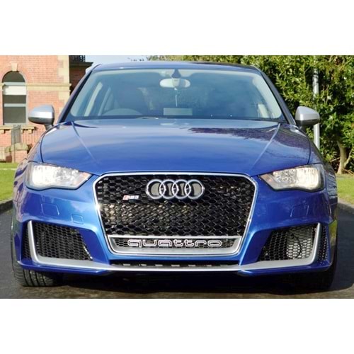 A3 8V RS3 Front Grille ABS / 2012-2016 (Chrome Frame + Piano Black With Quattro Badge)