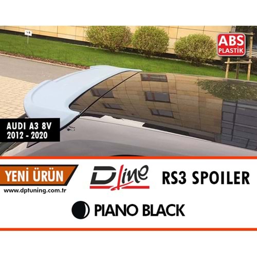 A3 8V Hatchback RS3 Style Rear Spoiler Piano Black ABS / 2012-2020