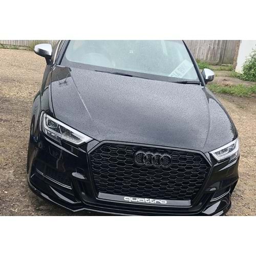 A3 8V FL RS3 Grille ABS / 2017-2019 (Piano Black With Quattro Badge)