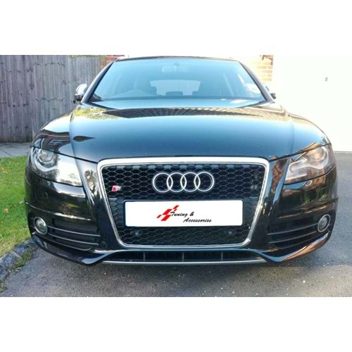 A4 B8 RS4 Front Grille ABS / 2008-2011 (Chrome Frame + Piano Black)