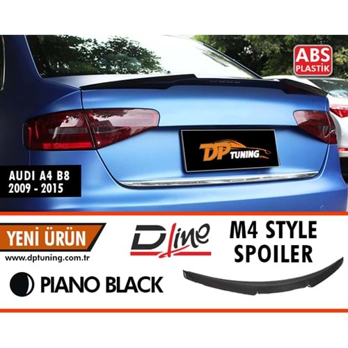 A4 B8 M4 Style Spoiler Piano Black ABS / 2009-2015