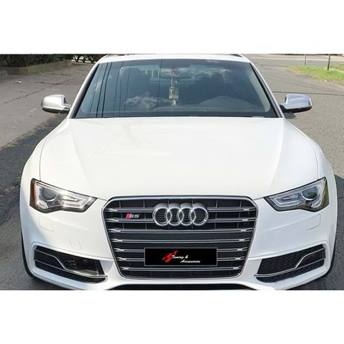 A5 B8 FL S5 Front Grille ABS / 2011-2016 (Chrome Frame + Piano Black)