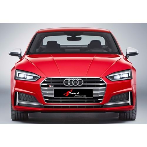 A5 B9 S5 Front Grille ABS / 2016-up (Chrome Frame + Matte Grey)