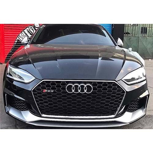 A5 B9 RS5 Front Grille ABS / 2016-up (Chrome Frame + Piano Black)