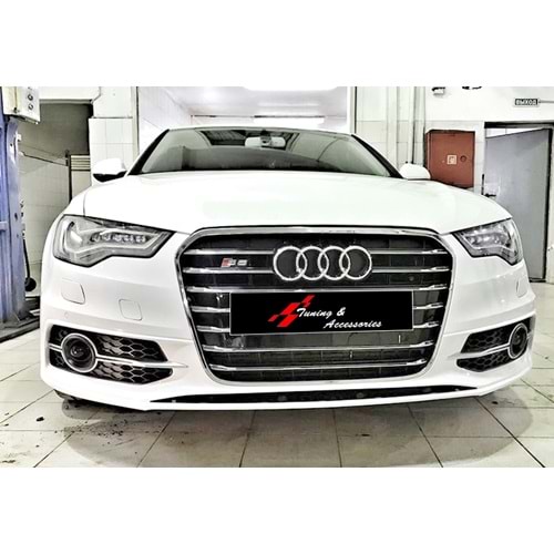 A6 C7 S6 Front Grille ABS / 2011-2014 (Chrome Frame + Piano Black)