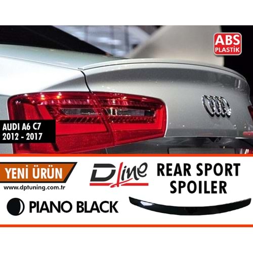 A6 C7 Sport Style Rear Spoiler Piano Black ABS / 2012-2017