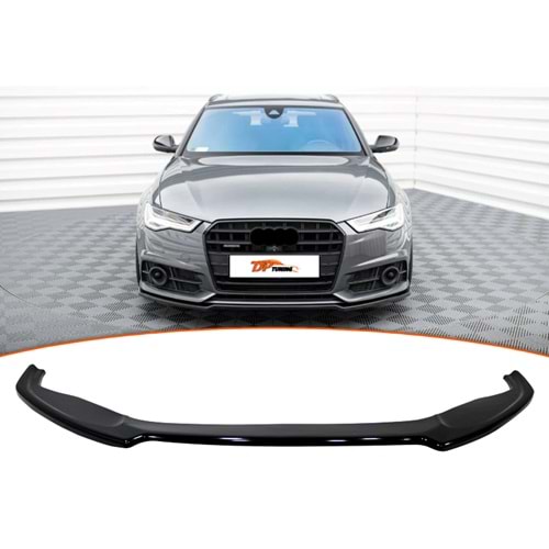 A6 C7.5 S6 / S-Line Max V2 Front Lip Piano Black Vacuum Plastic / 2014-2017