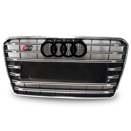 A7 Mk1/FL2 S7 Front Grille ABS / 2014-2018 (Chrome Frame + Piano Black)