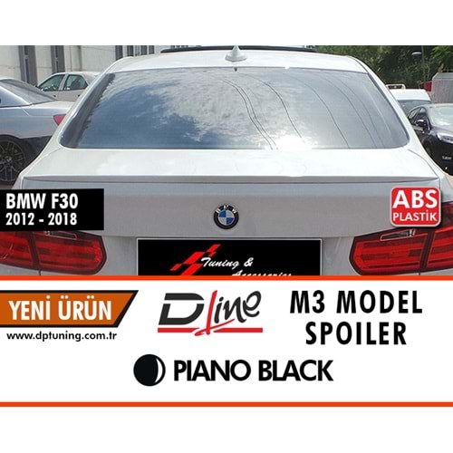 F30 M3 Style Rear Spoiler Piano Black ABS / 2012-2018