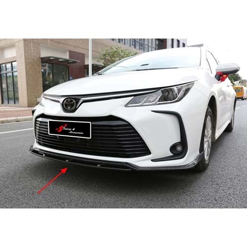 Corolla 4 Piece Front Lip Piano Black ABS / 2018 After
