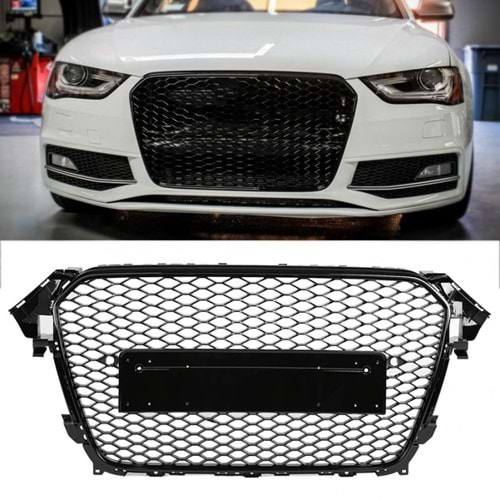 A4 B8 FL RS4 Front Grille ABS / 2012-2015 (Piano Black)