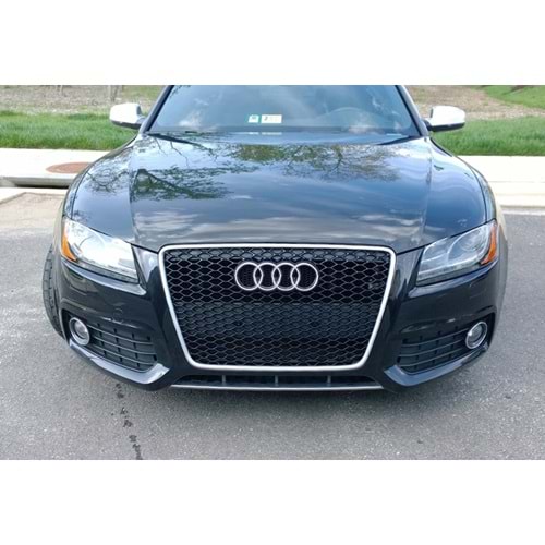A5 B8 RS5 Front Grille ABS / 2007-2011 (Chrome Frame + Piano Black)