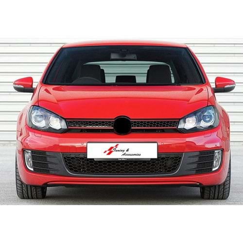 Golf 6 GTI Front Grille ABS / 2008-2012 (Piano Black, Red Line)
