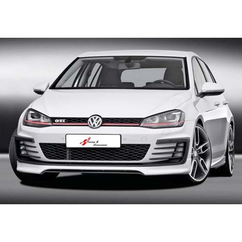 Golf 7 GTI Front Grille ABS / 2012-2017 (Piano Black, Red Line)