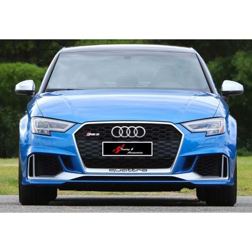 A3 8V FL RS3 Grille ABS / 2017-2019 (Chrome Frame + Piano Black With Quattro Badge)