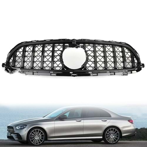 W213 E Serisi GTR Front Grille ABS / 2020-up (Black, Mesh Style)