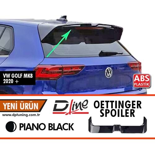 Golf 8 - 8 R Oettinger Style Rear Spoiler Piano Black ABS / 2020 - Up
