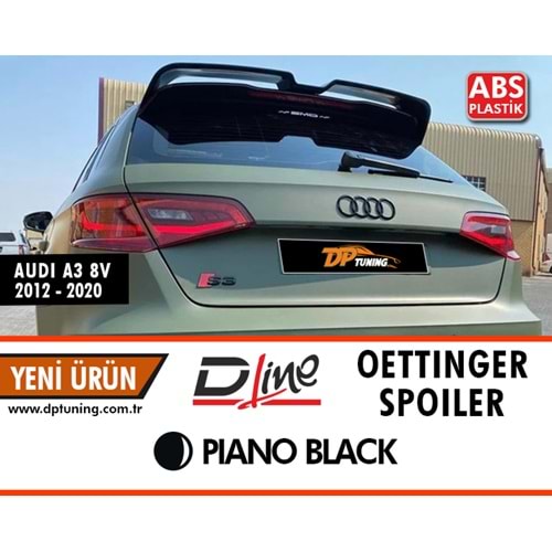 A3 8V HatchBag Oettinger Spoiler Piano Black 2014-2020 (5 Kapı Uyumlu)