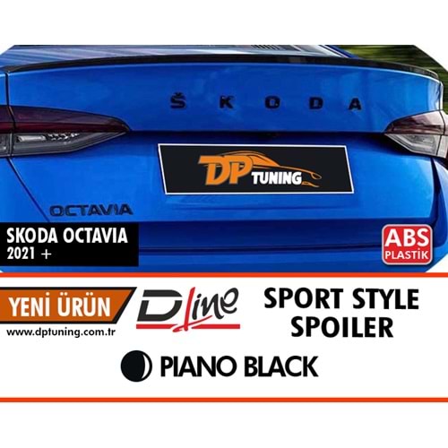 Octavia Mk4 Sport Style Spoiler Piano Black ABS / 2020 After