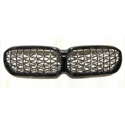 G30 LCI Diamond Front Grille ABS / 2020-up (Chrome Frame + Piano Black)