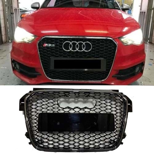 A1 RS1 Front Grille ABS / 2014-2018 (Chrome Frame + Piano Black)