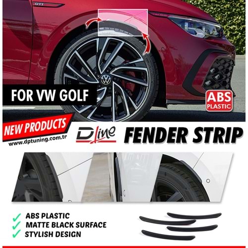 Golf 7 Çamurluk Çıtası Set Mat Siyah ABS / 2012-2020 (4 Adet)
