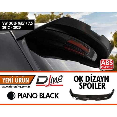 Golf 7 Generation 2 Rear Spoiler Piano Black ABS / 2012-2020
