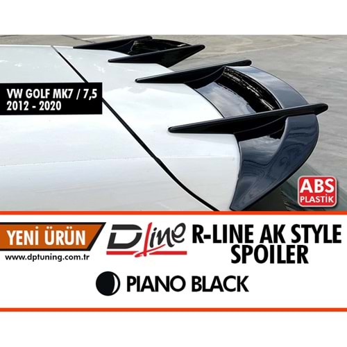 Golf 7 R-line AK Style Rear Spoiler Piano Black ABS / 2012-2020