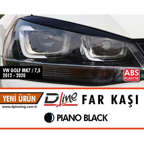 Golf 7 Light Brow Piano Black ABS / 2012-2020 (R+L Set)