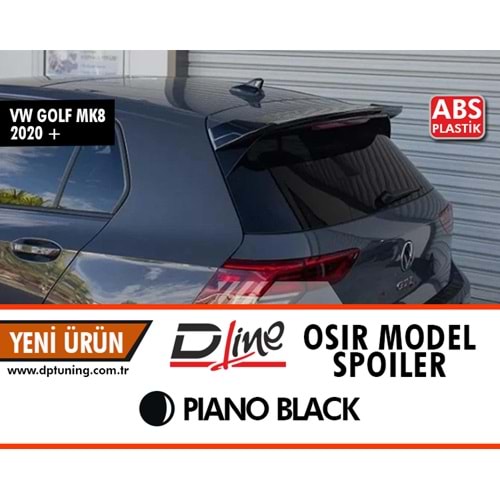 Golf 8 Osir Style Rear Spoiler Piano Black ABS / 2020 -