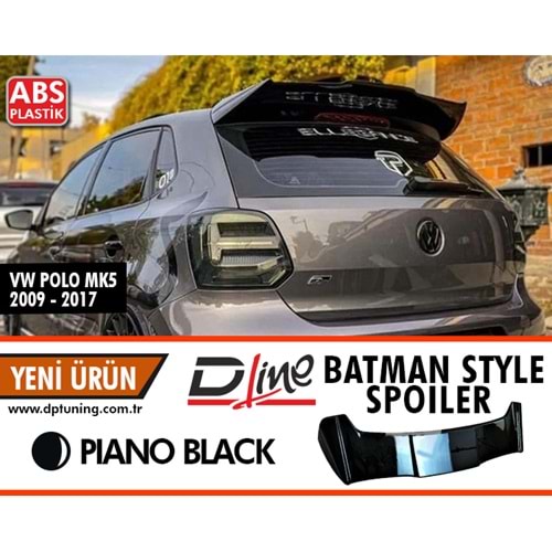 Polo Mk5 Batman Style Rear Spoiler Piano Black ABS / 2011-2018