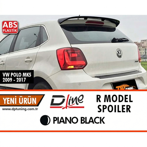 Polo Mk5 R Style Rear Spoiler Piano Black ABS / 2011-2018